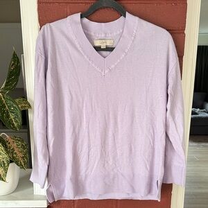 LOFT Light Purple V-Neck Sweater - Petites